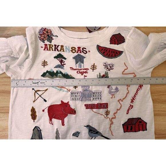Avani Del Amour Arkansas Motif Embroidered Tunic New Size Medium Razorbacks - Picture 8 of 9